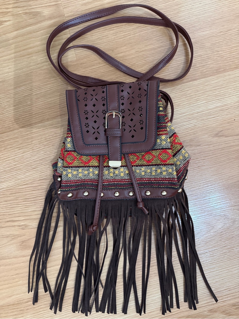 NWT Fringe Boho Convertible Southwest Crossbody Bag